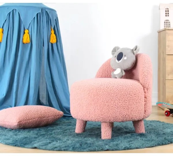 Poltroncina per bambini PIXI, Ø 46 cm, rosa