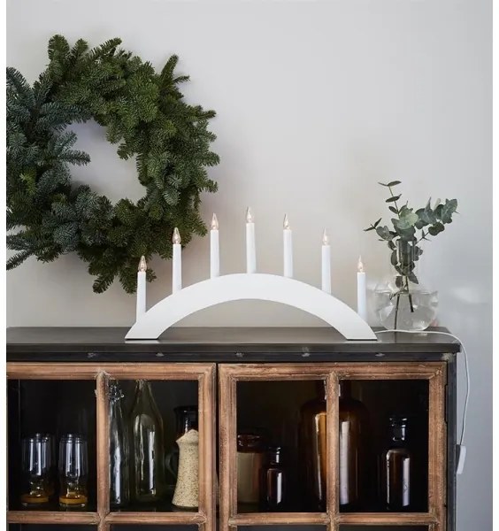 Markslöjd 704830 - Candelabro di natale ATLE 7xE10/3W/230V bianco