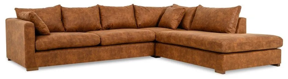 Divano angolare in similpelle marrone cognac (angolo destro) Hamburg - Scandic