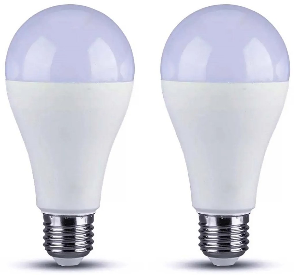 2 PZ Lampada A Led E27 A65 18W 2000LM Bianco Caldo 3000K