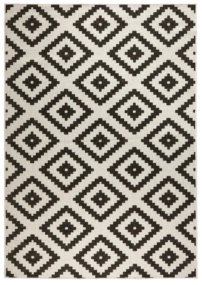 Tappeto da esterno nero e crema , 80 x 150 cm Malta - NORTHRUGS