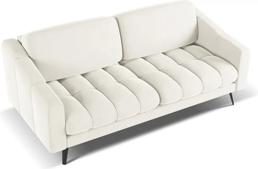 Divano bianco con rivestimento in velluto 202 cm Nalu – Makamii