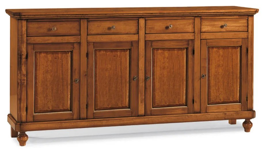 Credenza da 196 cm classica in legno noce lucido