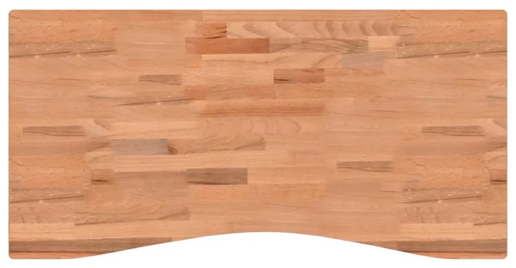 Piano per scrivania 100x(45-50)x2,5 cm legno massello di faggio