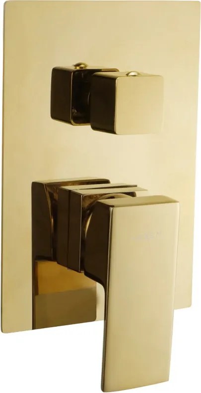 Mexen Uno miscelatore per vasca da bagno ad incasso, dorato - 71435-50