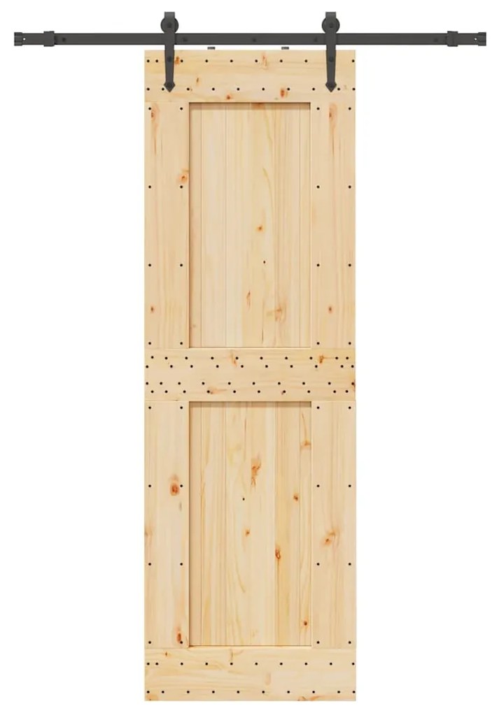 Porta Scorrevole Con Set Hardware 70x210 Cm Legno Massello Pino /