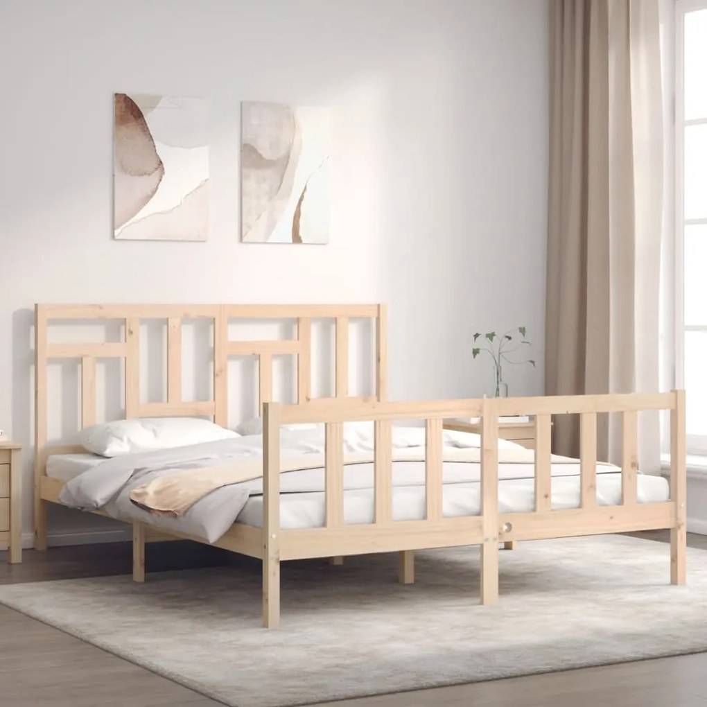 Giroletto Senza Materasso 160x200 Cm İn Legno Massello Di Pino /
