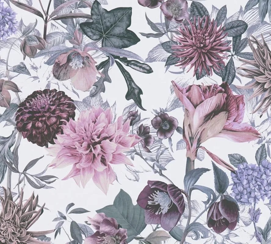 Carta da parati Protea  blu, 53 cm x 10.05 m