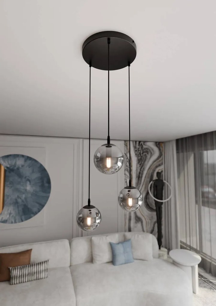 Lampadario a sospensione COSMO 3 BLACK GRAFIT PREMIUM