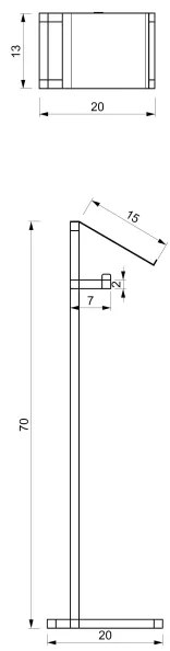 Porta carta igienica 71x20 cm nero