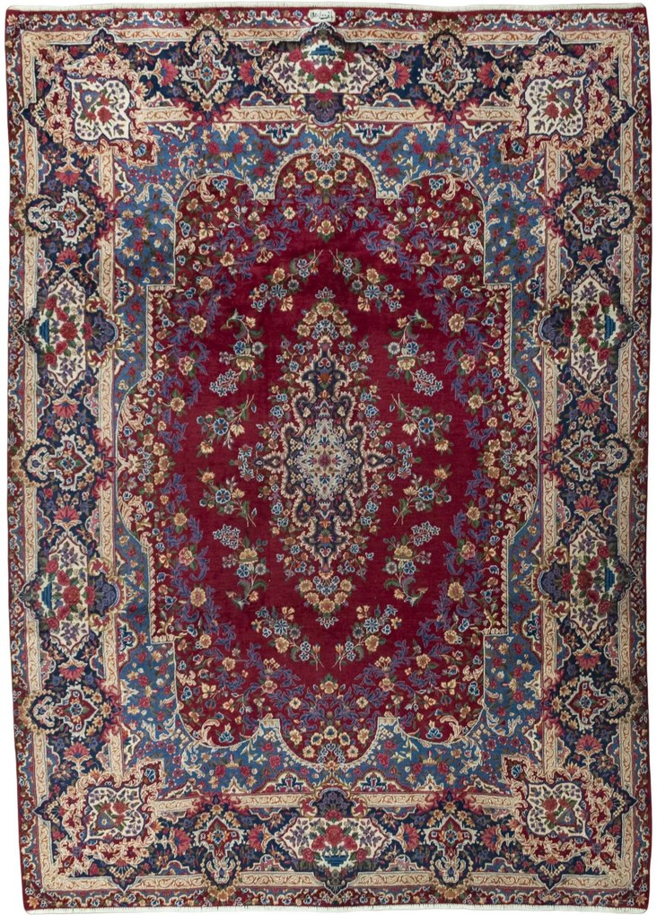 Yazd Tappeto 270 x 370 Rosso (Iran) Annodato A Mano