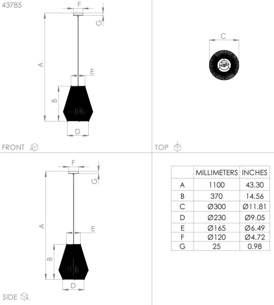 Eglo 43785 - Lampadario a sospensione con filo ALDERNEY 1xE27/40W/230V