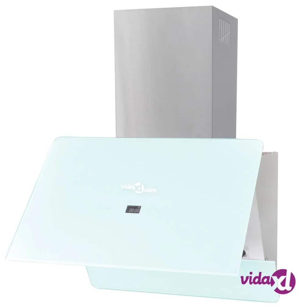 vidaXL Cappa in Vetro Temperato Bianca 600 mm