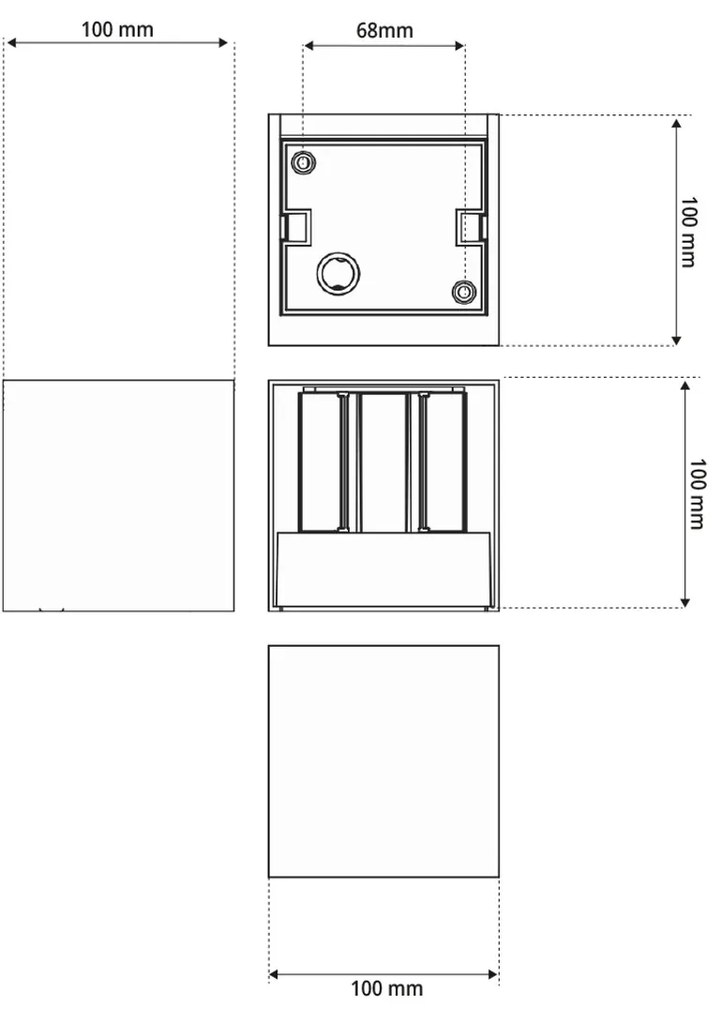 Applique LED Cubo 12W Bidirezionale Corten IP65 CCT OSRAM Chip LED