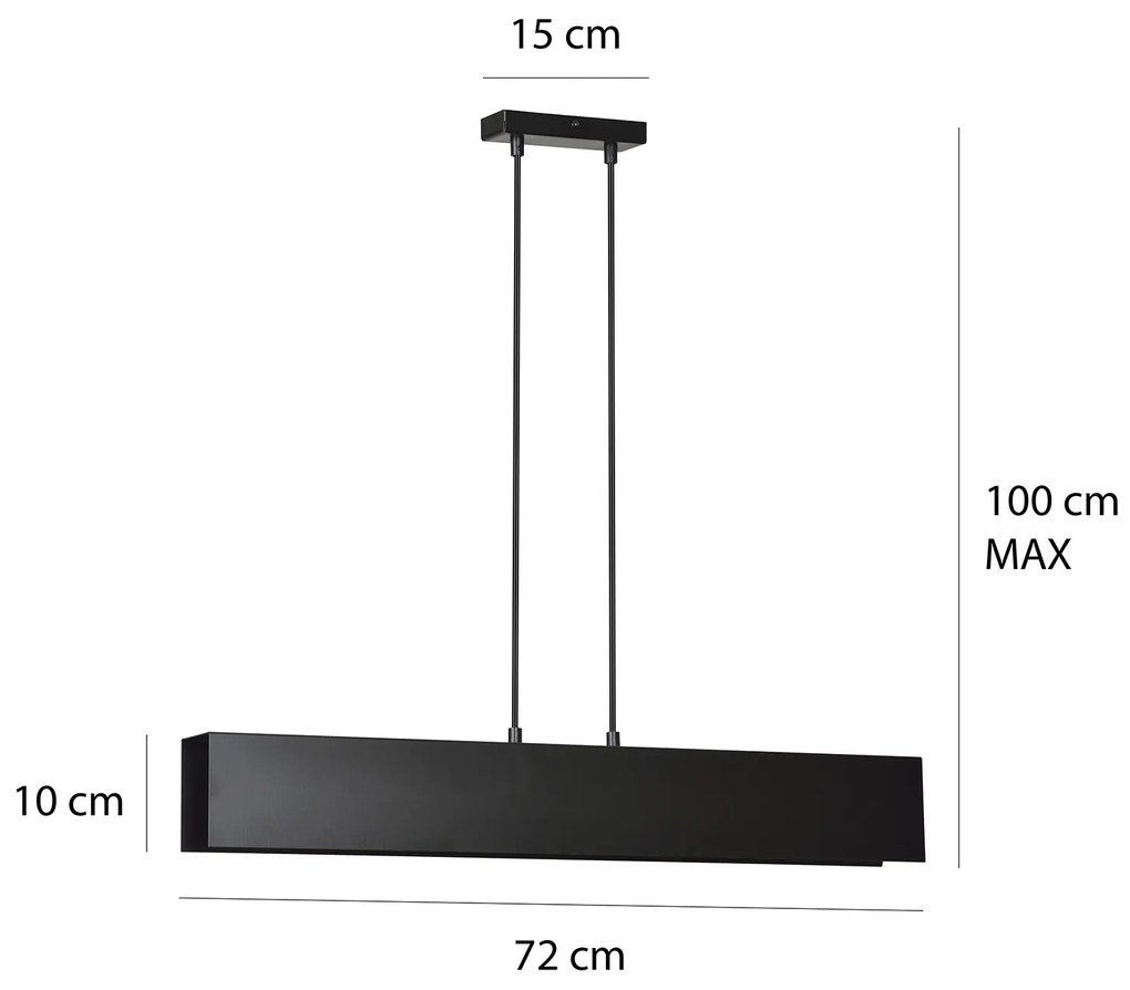 Lampadario Moderno 3 Luci Hachiman In Acciaio Nero