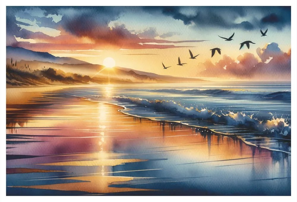 Quadro su tela – Spiaggia al tramonto