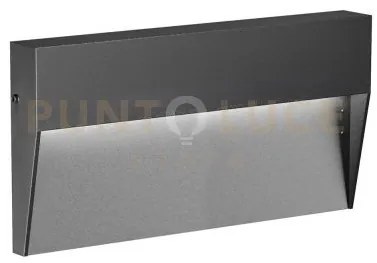 Ges1171c- segnapassi in alluminio led 3000k 408lm 6w colore antracite