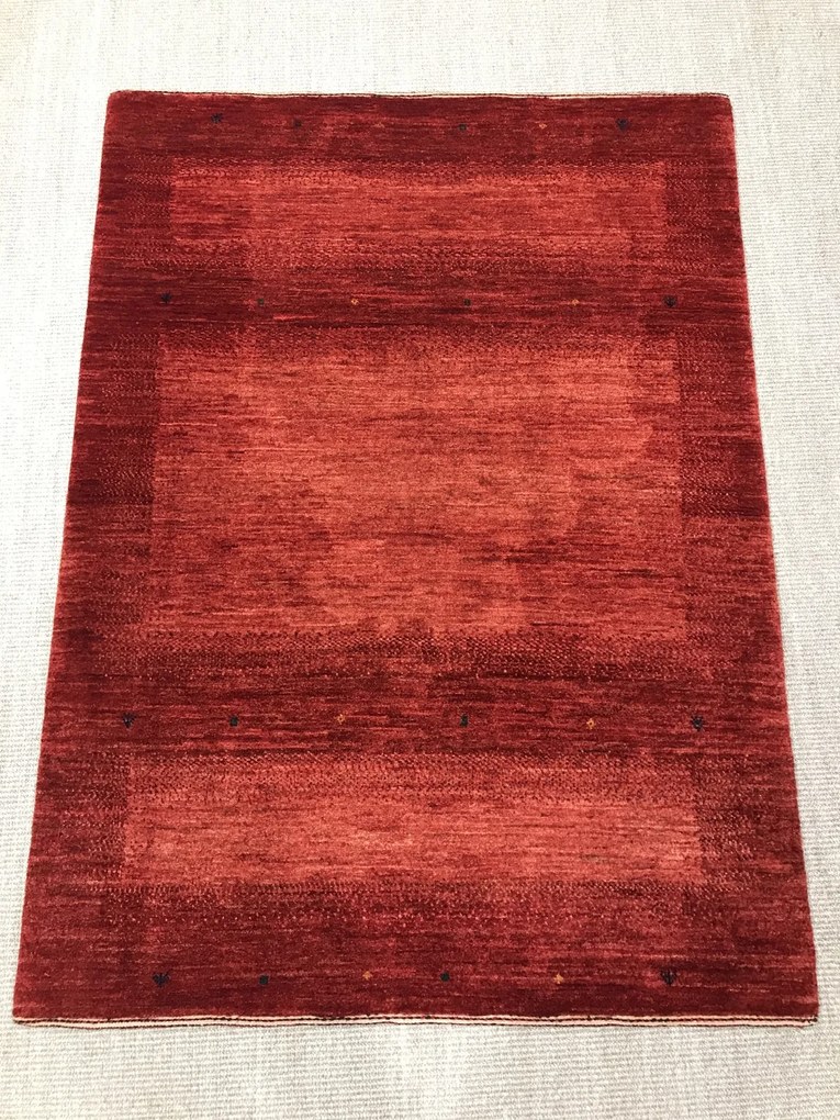 Loribaft Tappeto 110 x 150 Rosso (Iran) Annodato A Mano