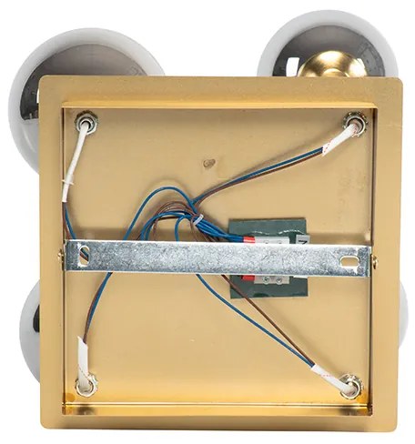 Plafoniera moderna oro 5 luci vetro fumé - ATHENAS