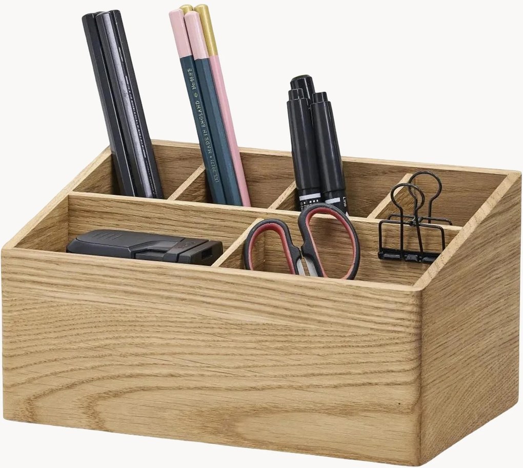 Organizer da scrivania in legno di quercia con scomparti Oakywood