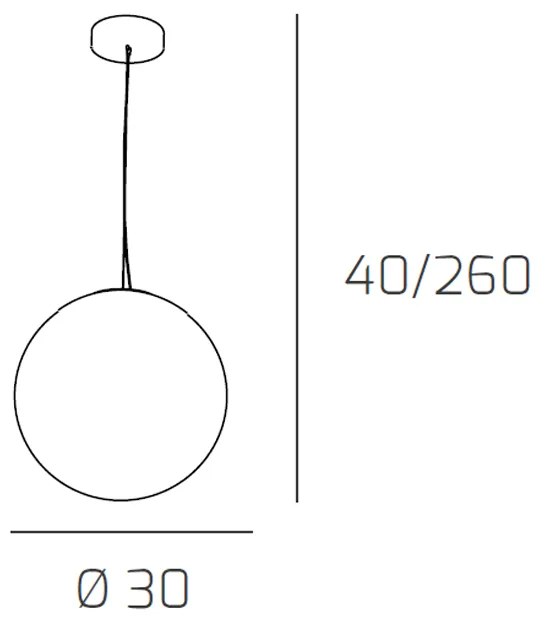 Sospensione Contemporanea Moon Metallo Cromo Vetro Rosso 1 Luce E27 D.30Cm