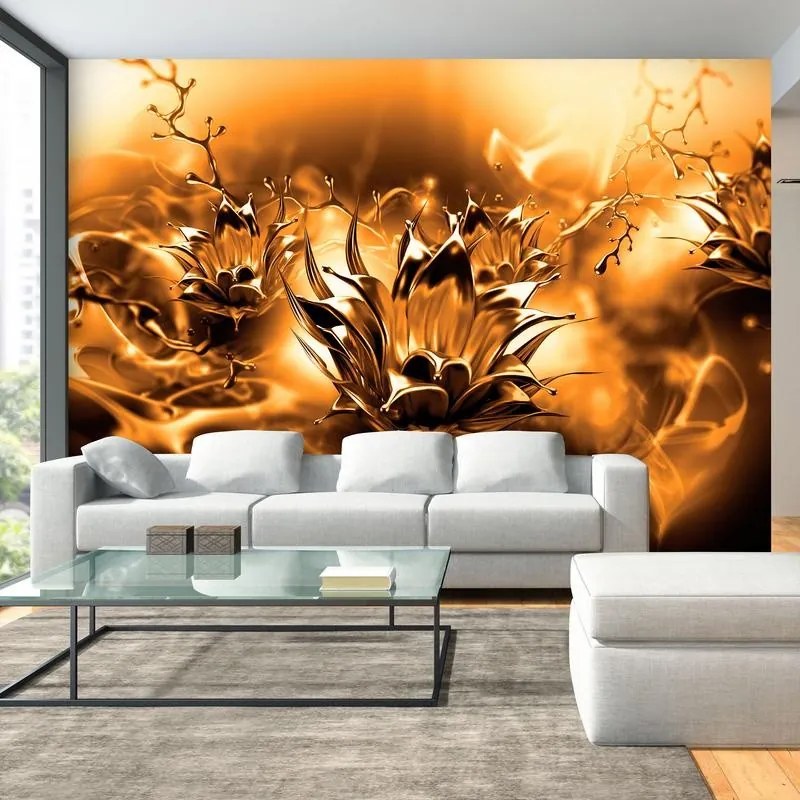 Fotomurale adesivo  Oily Flower (Orange)  Larghezza x Altezza Home decor 441x315