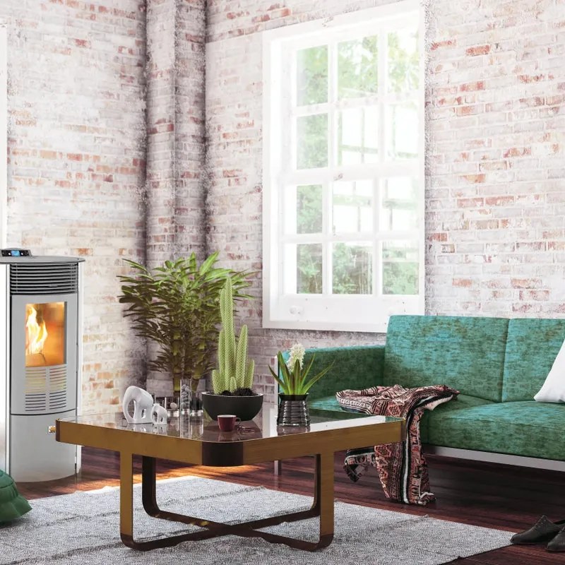 Stufa a pellet canalizzata Theresia 9 kW bianco