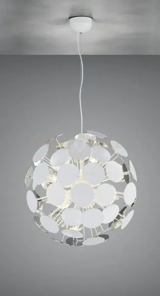 Discalgo sospensione sfera tondi metallo bianco opaco + argento d. ...