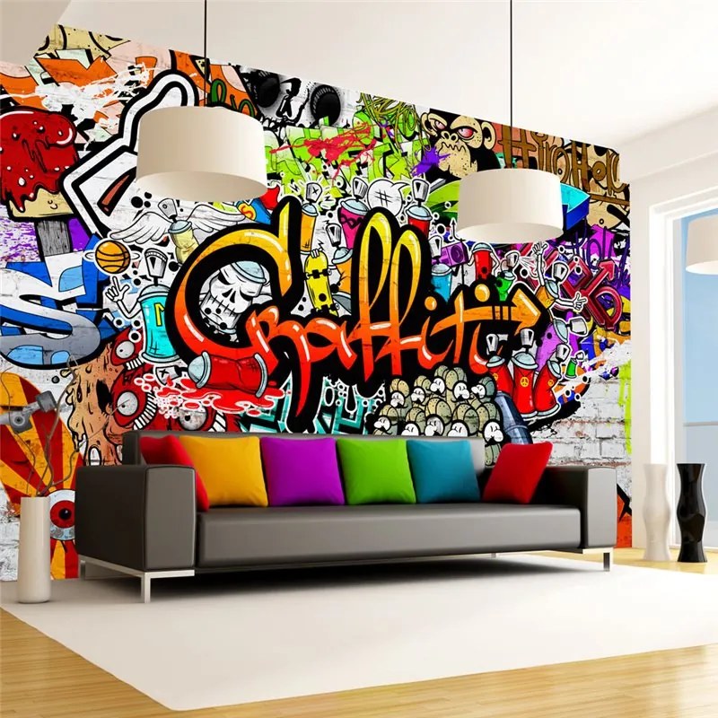 Fotomurale  Colorful Graffiti  Colore Nero, Dimensioni e Misure 100x70