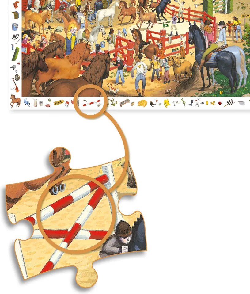 Un puzzle e un gioco di osservazione - equestre - 200 pezzi
