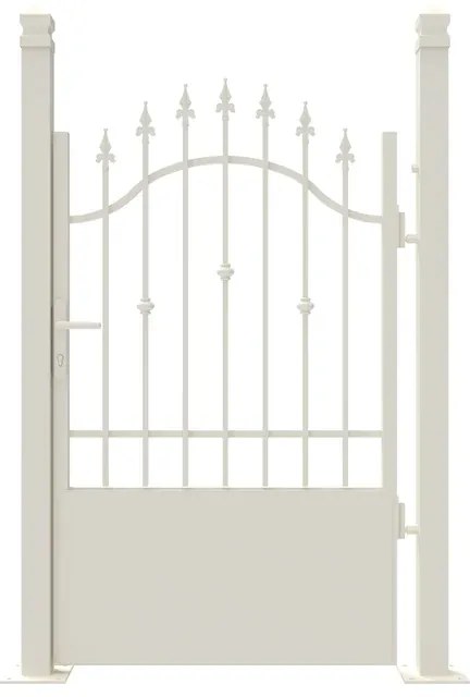 Cancello con serratura manuale Civetta in ferro, apertura a destra, L 104.5, H 150-165 cm, di colore bianco