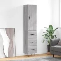 Credenza Grigio Sonoma 34,5x34x180 cm in Legno Multistrato 3198887