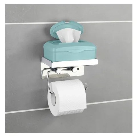 Porta carta igienica autoportante con vano portaoggetti - Wenko