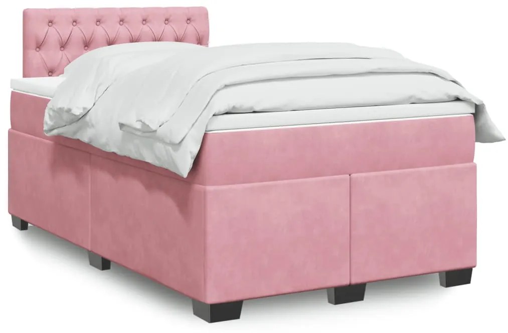 Giroletto A Molle Con Materasso Rosa 120x200 Cm İn Velluto /