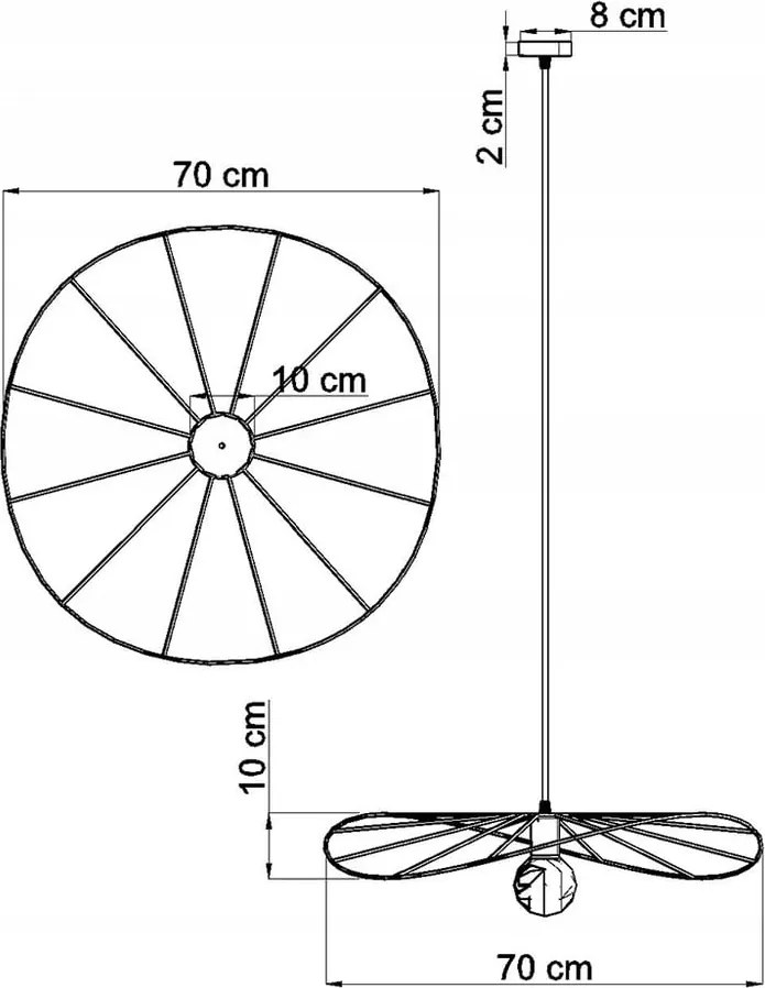 Apparecchio a sospensione nero ø 70 cm Elliot - Sollux