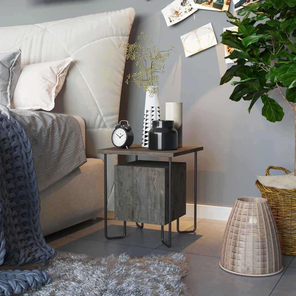 Comodino Melamina Eleganza / Acres Nightstand - Dark Coffee