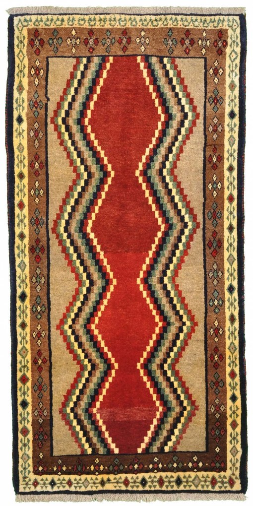 Gabbeh Tappeto persiano 90x170 Rosso (Iran) Annodato A Mano