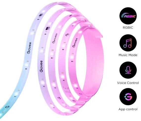 Govee - Wi-Fi RGBICW Smart PRO Striscia LED 10m MATTER - extra durevole