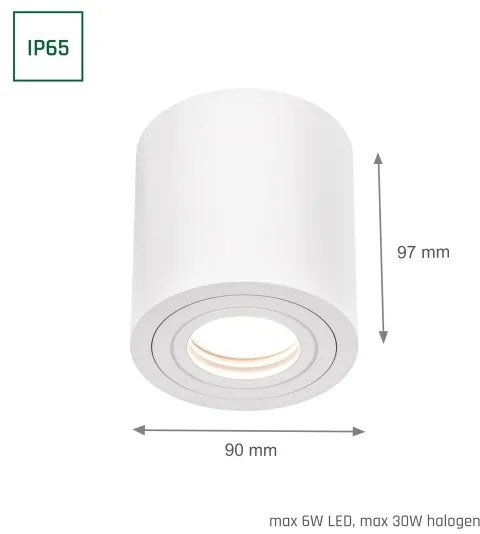 Luce Spot da bagno CHLOE 1xGU10/30W/230V IP65 arrotondato bianco