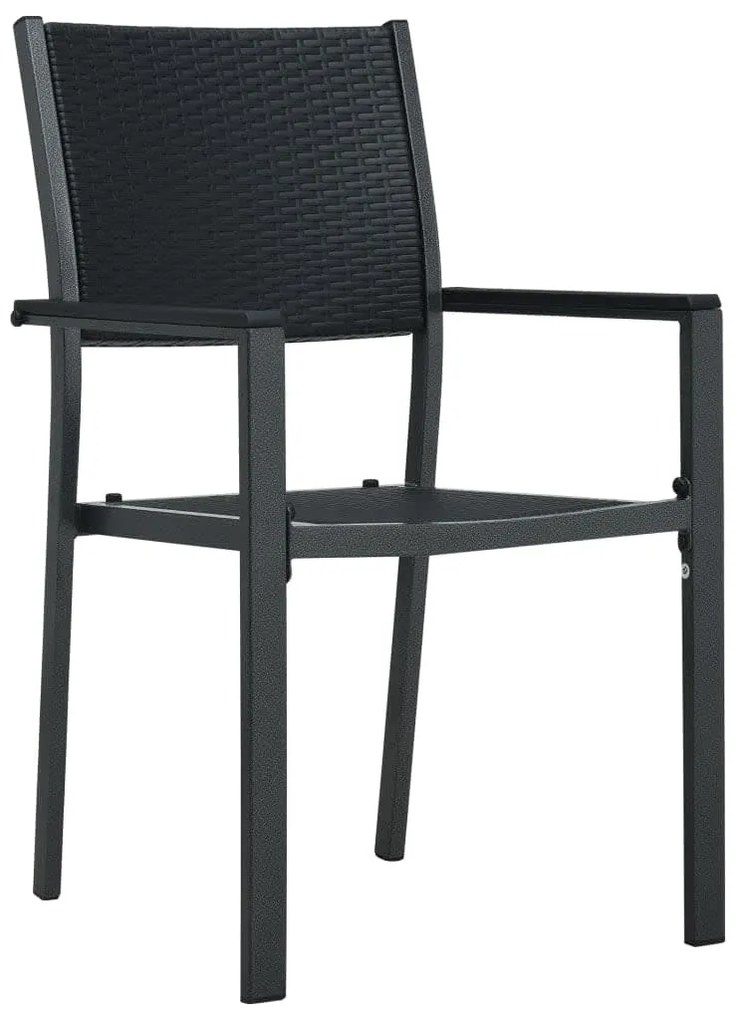 Set mobili da pranzo per giardino 5 pz nero