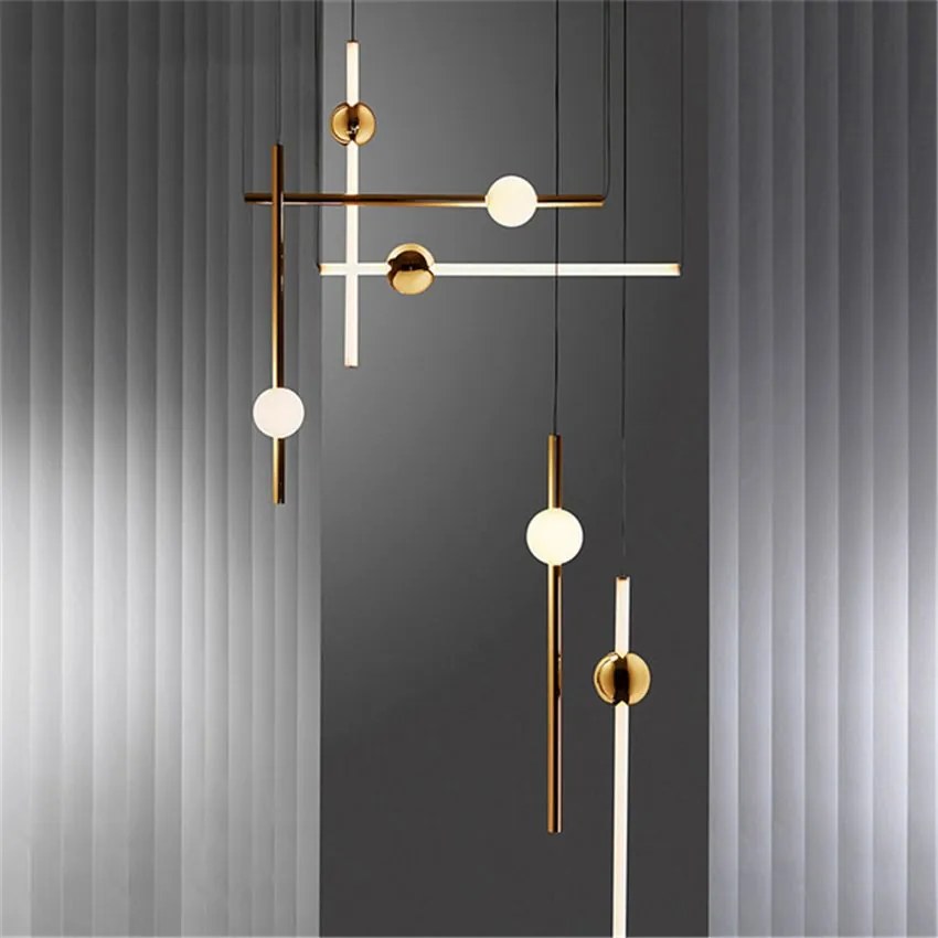 Lampada Da Soffitto Pensile LED Bianco Oro APP478-CP