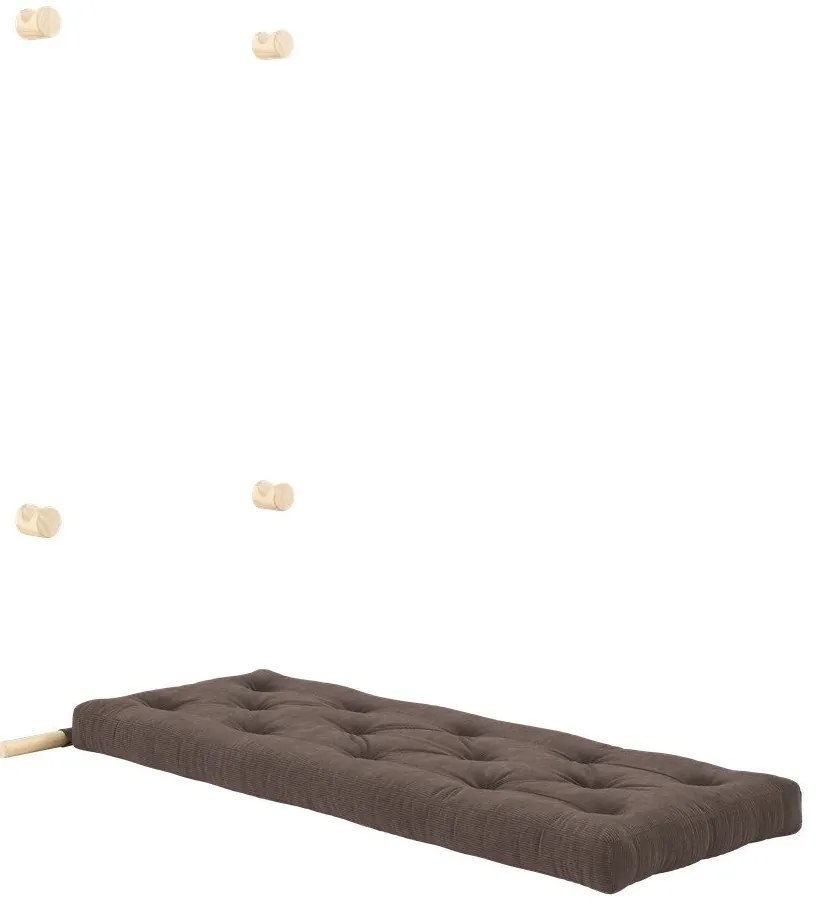 Poltrona marrone scuro allungabile con rivestimento in velluto a coste Hooked – Karup Design