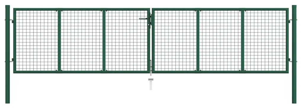 Cancello Da Giardino A Rete İn Acciaio 390x75 Cm Verde /