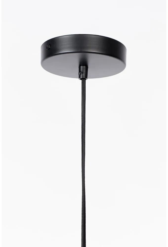 Lampada a sospensione nero opaco con paralume in vetro ø 10 cm Monica - White Label