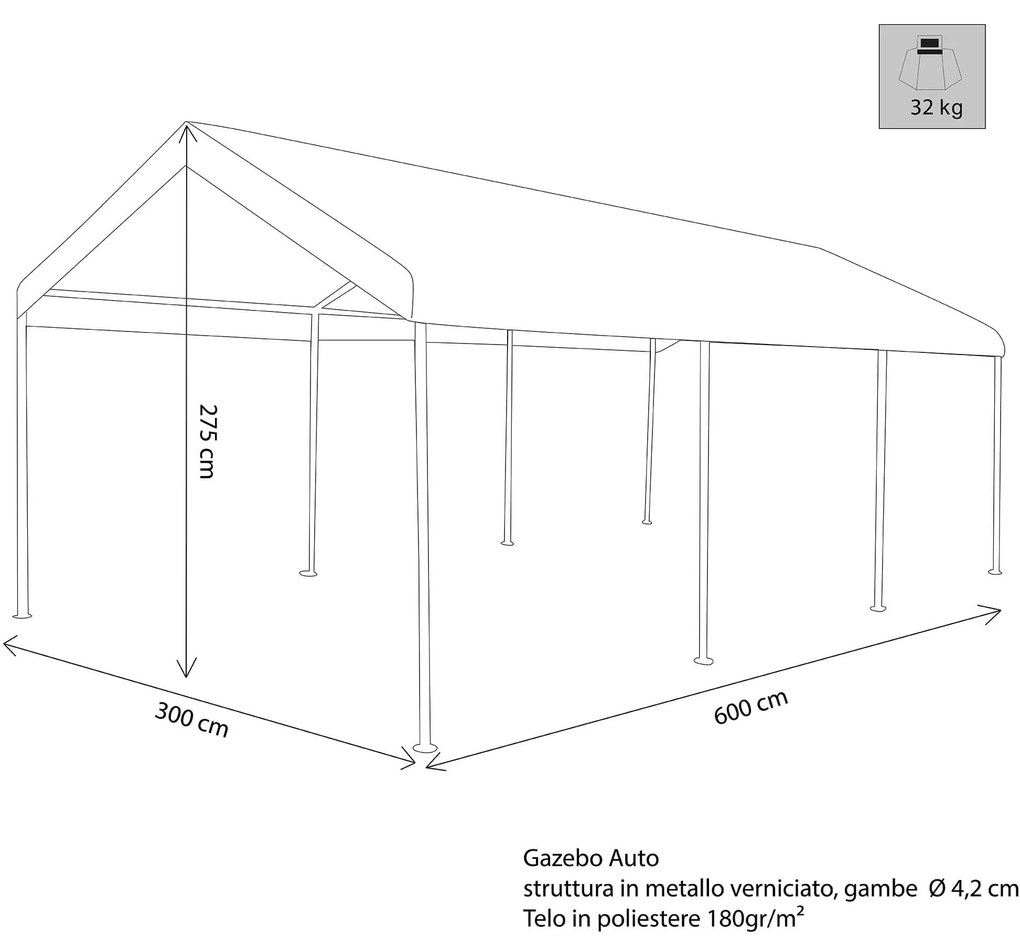 ATHESIS - gazebo per auto in acciaio