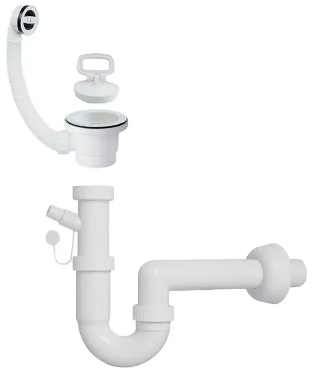 Mobile lavatoio 60x60 cm vasca in resina con asse e kit di scarico