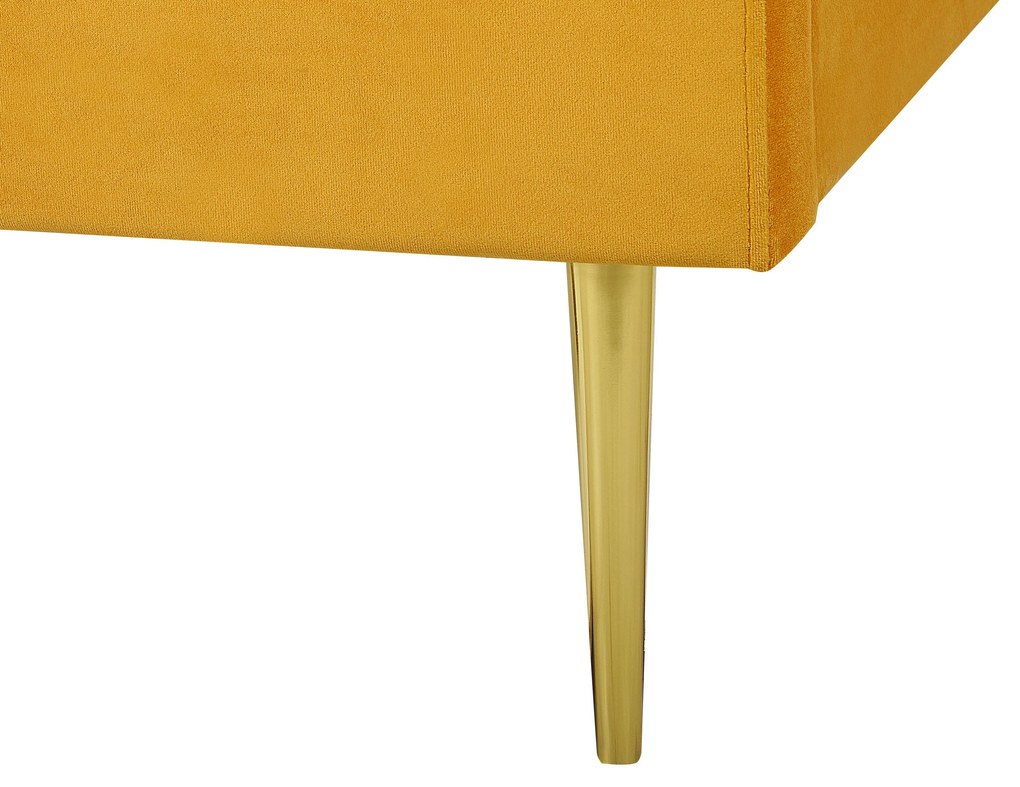 Letto con rete a doghe velluto giallo e oro 140 x 200 cm FLAYAT Beliani
