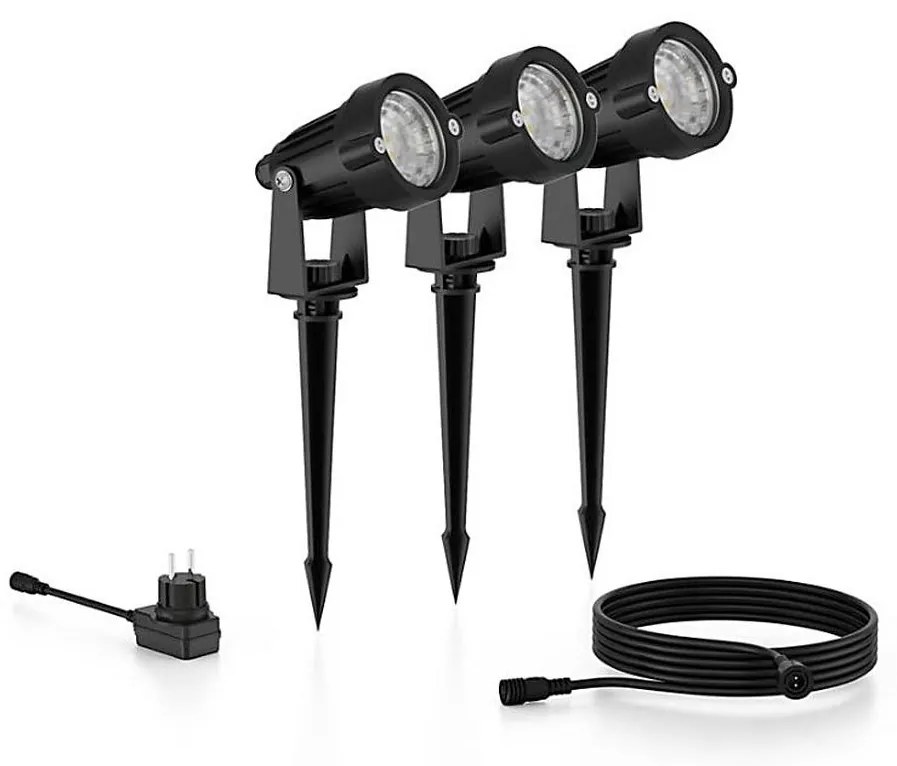 Philips - Set 3 faretti esterni CASPER LED 1,5W 24° 230V IP44