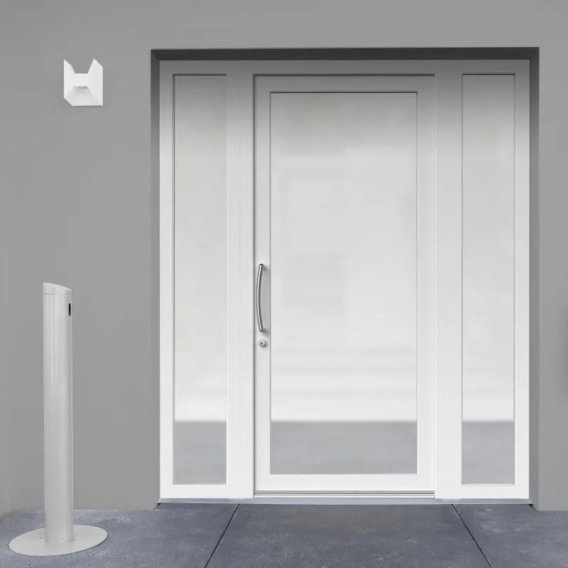 Portoncino d'ingresso Condo9 L 90 x H 210 cm in PVC bianco, apertura spingere a destra