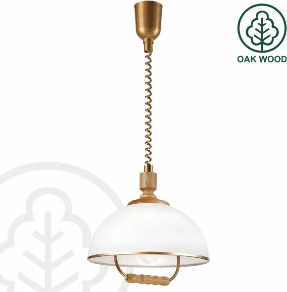 Lampadario regolabile RAMONA 1xE27/60W/230V marrone/bianco/rovere